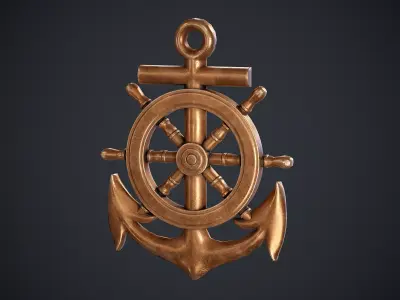 Sailor Badge Low-poly 3D model