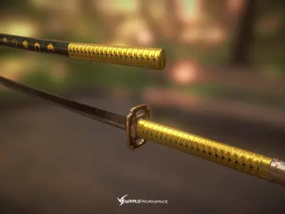 Touken Ranbu - Mikazuki Munechika Sword Free low-poly 3D model