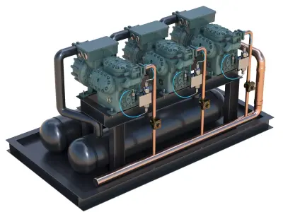 Multicompressor industrial refrigeration units 3D model