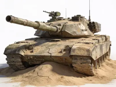 Desert  Modern Battle Tank 3D Model Low-poly 3D model