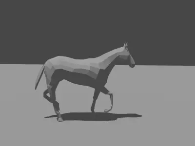 Rigged Low-Poly Horse Low-poly 3D model