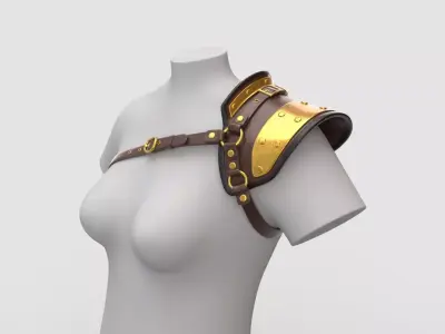 Female Leather Pauldron 3D model