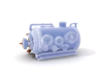 Steampunk Boiler Clock Instrument Model Pack Low-poly 3D model