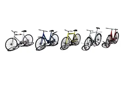 low-poly 3D model bicycles two Low-poly 3D model