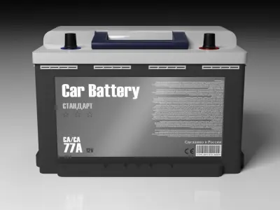 Car battery - Made in Russia Free low-poly 3D model