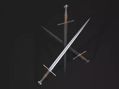 Bastard Sword Low-poly 3D model purchase