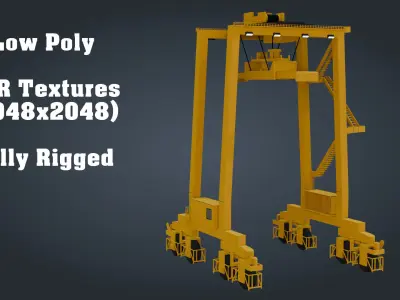 Harbor Crane  - Game Ready - PBR Low-poly 3D model