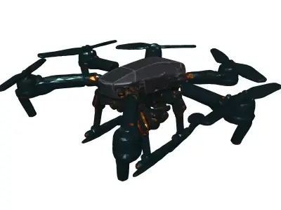 Realistic Quadcopter Drone 3D Model Low-poly 3D model