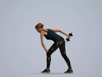 00115Halle005 - Adult Caucasian woman exercising in summer 3D model