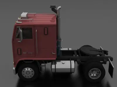 W-Series W-9000 Semi Truck 1974 Low-poly 3D model