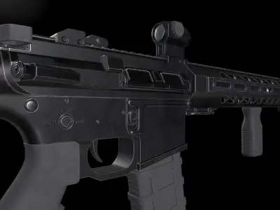 AR15 Rifle Low-poly 3D model