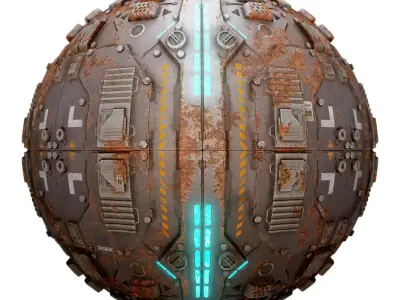 PBR Sci-Fi Industrial Texture 45 Low-poly 3D model