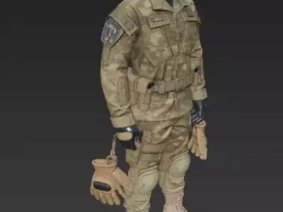 Military Combat Uniform - Tactical BDU with Field-Ready Details 3D model