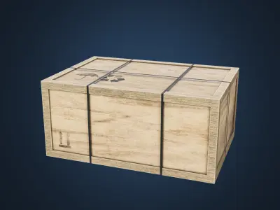 Wooden Cargo box Low-poly 3D model purchase