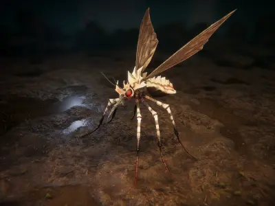 Mosquitos pack Low-poly 3D model