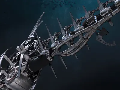 Metal robot shark 3D model