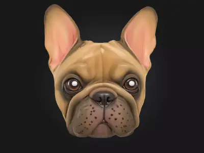 Bulldog Bliss  Relaxed Dog Character Model for Cozy 3D model