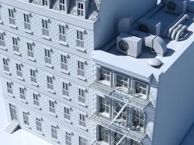 Commercial Building Facade 01 3D model