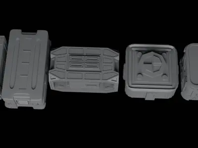 3D Models Of Sci-Fi Container 3D model