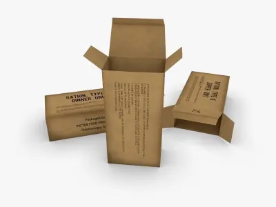 US K-Ration boxes Low-poly 3D model