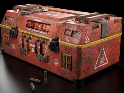 sci-fi chest  storage virus box storage Free 3D model