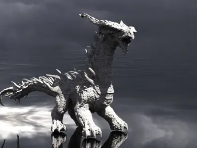 Reptile Statue monster big  3D model
