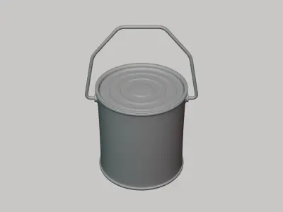 Basic Paint Bucket - Geometry Only No Textures No Materials 3D model