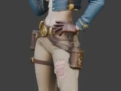 MG-Gun Girl 01 High-Poly Model 3D print model
