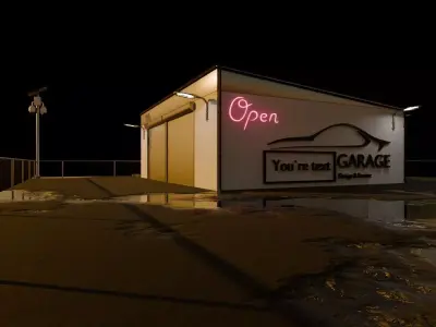 Garage Rigged  Animated 3D model