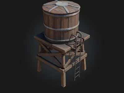 Water Tower Structure  Industrial Simplicity for Urban  3D model
