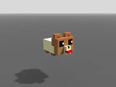 Voxel Puppy Low-poly 3D model