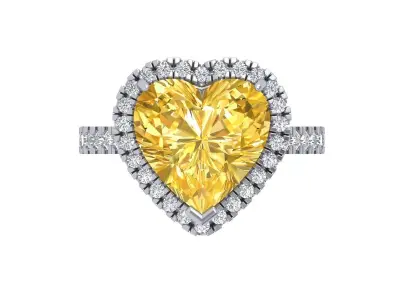 Heart Art Deco Ring 3D print model buy