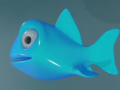 Cartoon Fish Blue And orange 3D model