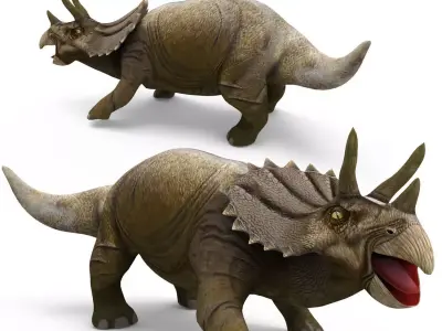 Realistic Triceratops Rigged  Animated 3D Model Low-poly 3D model
