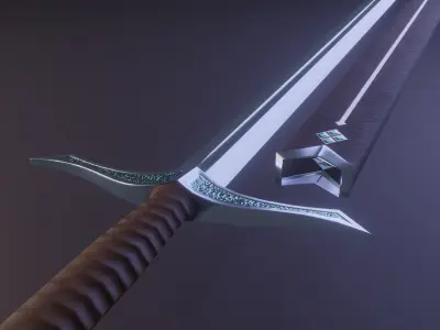 Low poly fantasy sword Low-poly 3D model purchase