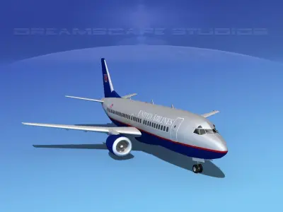 Boeing 737-300 United Airlines 3D model