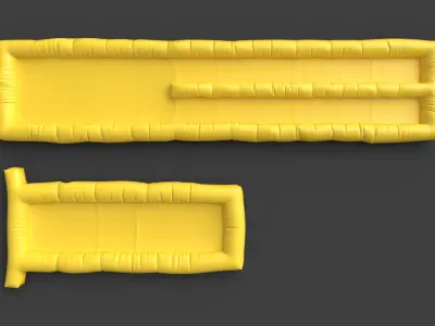 Inflatable rescue raft - 2 variants - 3 LODs Low-poly 3D model