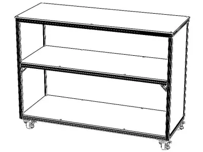 Aluminum Display Shelf with Wheels - 3-Layer Free 3D model