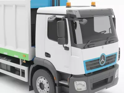 Modern Refuse Collector Garbage Truck Low-poly 3D model