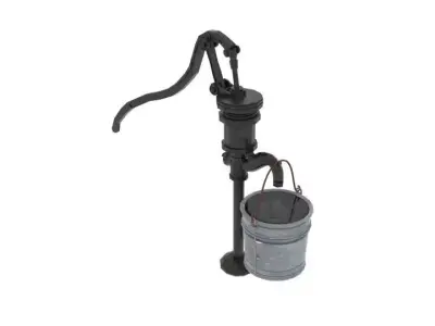 Old Water Pumps Gas Pumps  Low-poly 3D model