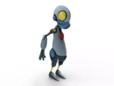 Relaxed Robot Low-poly 3D model
