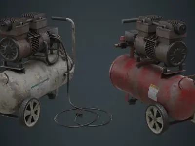 Air Compressor 3B Low-poly 3D model