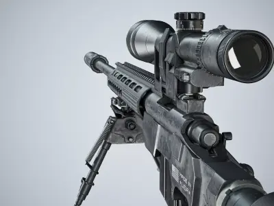 Remington 700 Tactical Sniper Rifle low-poly 3d model Low-poly 3D model