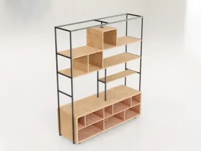 Furniture Modern Shelf 2 3D model