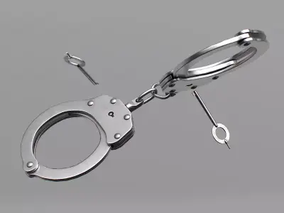 Handcuffs steel Low-poly 3D model