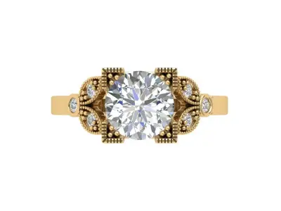 Solitaire Engagement Ring 3D print model 111