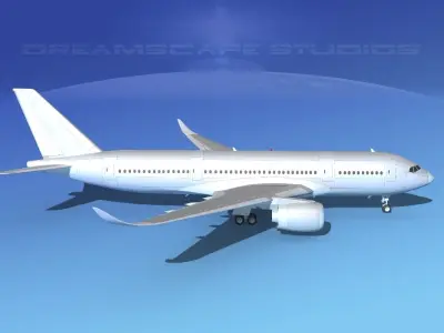 Airbus A350-800 Bare Metal 3D model