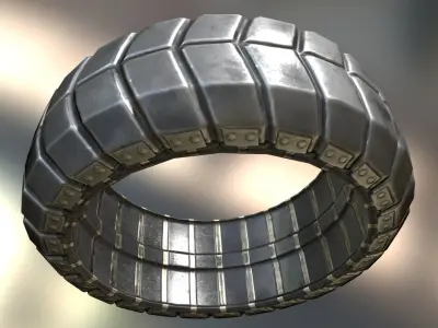 Futuristic Tire Metal Version Low-poly 3D model