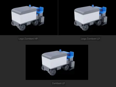 Lego Zamboni Low-poly 3D model