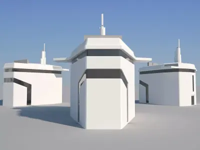 Industrial Building 08 Low-poly 3D model
